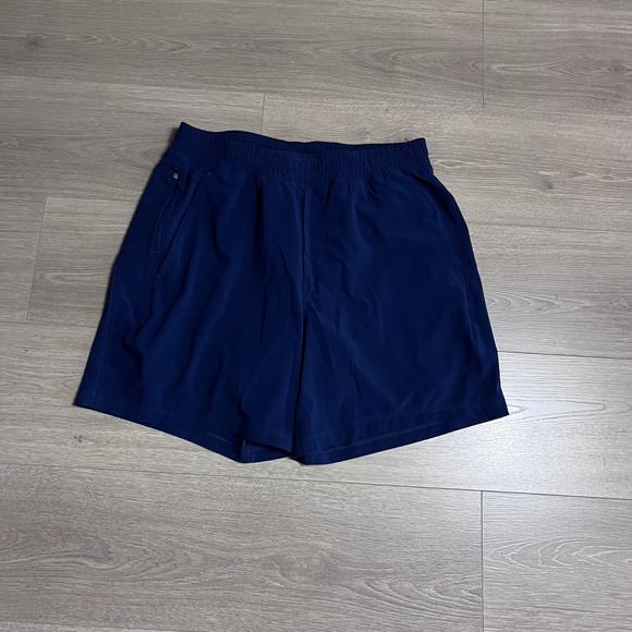 Lululemon Pace Breaker Mens Size L Navy Blue Athletic Shorts Lined Zip Pockets - Picture 3 of 7